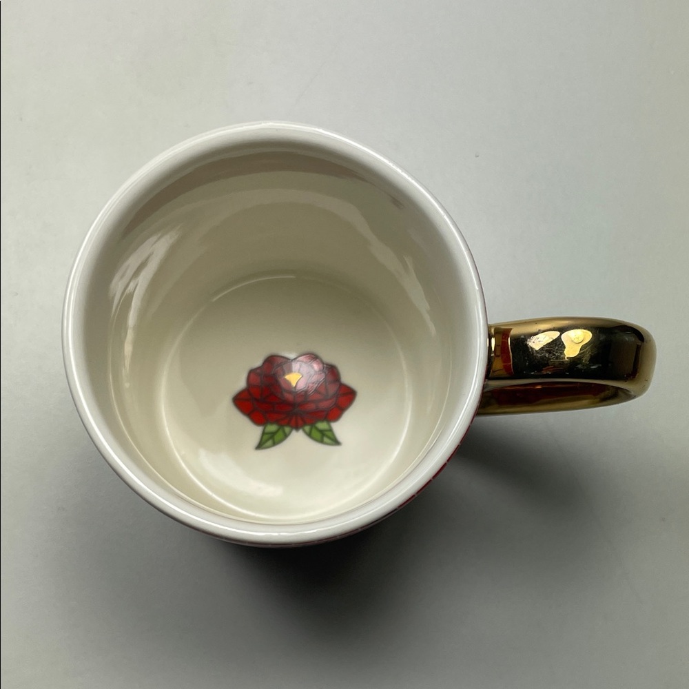 NWT Anthropologie Bistro Tile Espresso Cup and Saucer Set with gold details - Picture 7 of 7